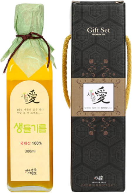 방앗간 사람들 국산 참기름 들기름 생들기름 선물세트, 국산 생들기름 300ml, 1병선물박스, 1개, 300ml