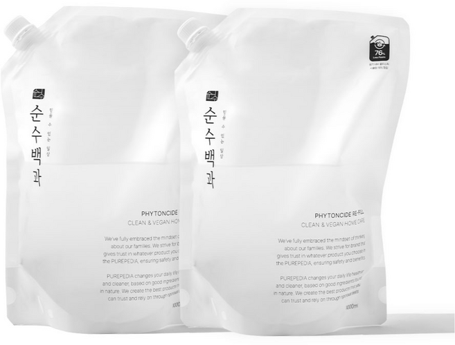 순수백과 피톤치드 원액 편백수 스프레이, 1L, 2개