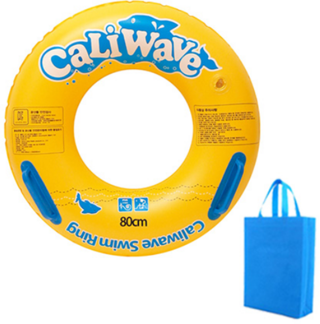 캘리웨이브 물놀이 튜브 + 전용 수납 가방 세트 60cm 80cm 100cm 120cm 성인 유아 어린이 아동 소형 대형 튜브, 80cn, 1세트