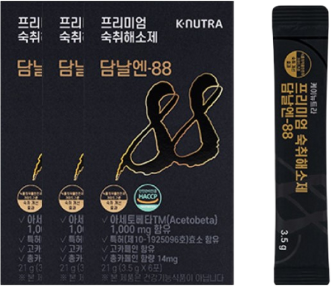 담날엔-88 프리미엄 숙취해소제 케이뉴트라 (3.5g X 6포), 3개, 6회분