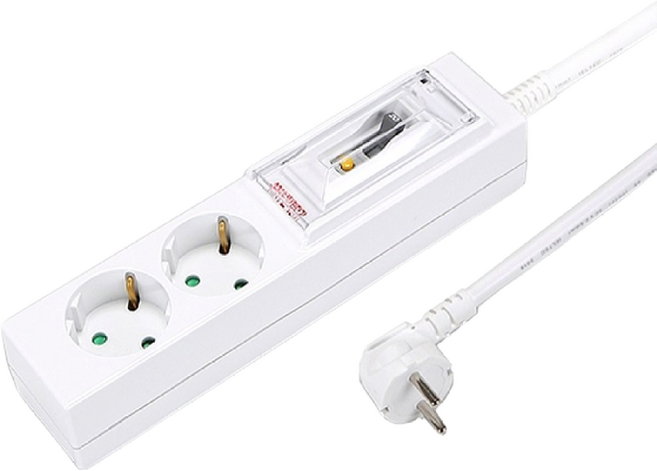 고용량 멀티코드 대용량 냉난방기 누전차단 2구 접지 3M 16A(KC) 신성전기, 1개, 백색