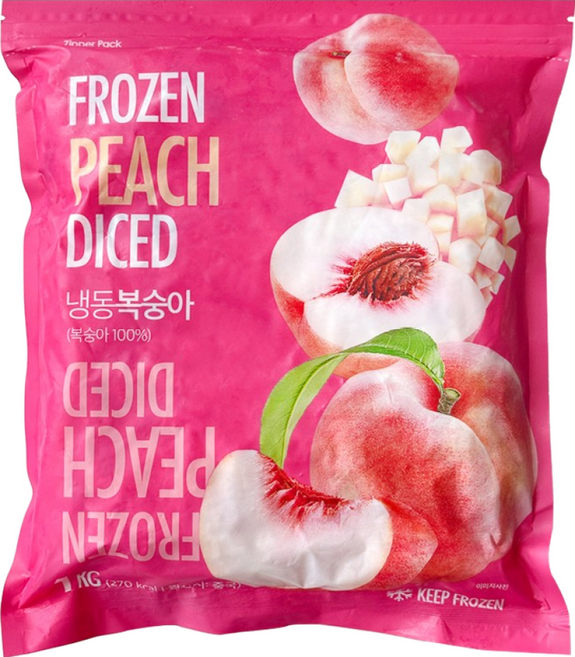 웰루츠 냉동 백도 복숭아 다이스, 1개, 1kg