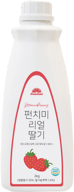 펀치미 리얼 딸기 베이스 대용량, 1개, 2kg