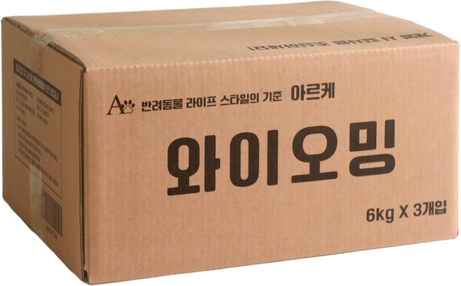 아르케 미국 와이오밍 천연소디움 벤토나이트 고양이모래, 무향, 3팩, 6kg