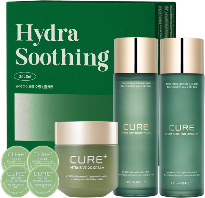 김정문알로에 큐어 하이드라 수딩 선물세트 기초케어 토너 2x크림 에멀전, 10세트