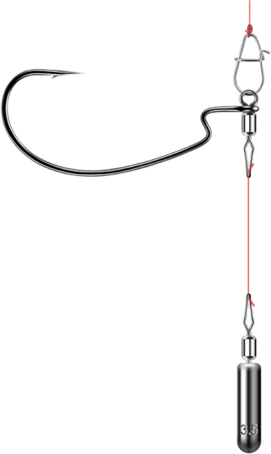 DODOHAN 광어다운샷채비 수평채비 버림봉돌채비 원터치 채비교체 와이드훅 도래세트 도도한낚시, 1세트, 5개입