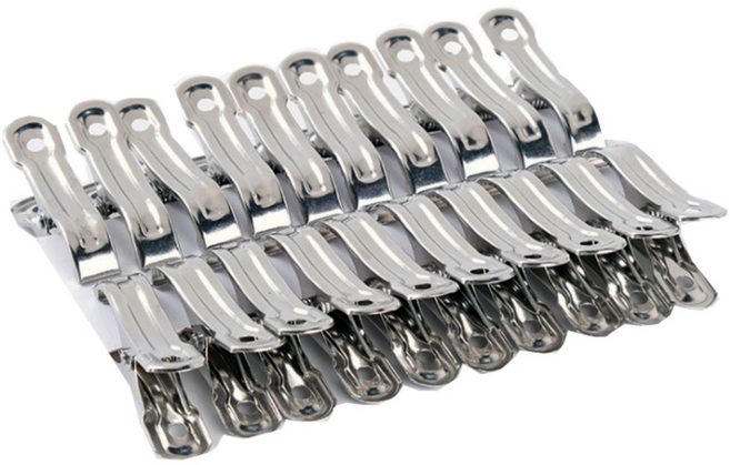 스테인리스 빨래집게 C형 50mm, 메탈, 20개