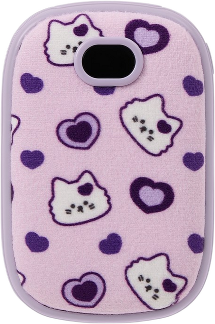 [EarpEarp 본사] 어프어프 코비 치치 한손 손난로 보조배터리 추위 방지, 하트 치치 퍼플(손난로 보조배터리)