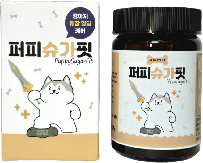 알파테일즈 강아지 췌장 당뇨 영양제 간식 혈당 퍼피슈가핏, 1개, 당뇨관리, 40정