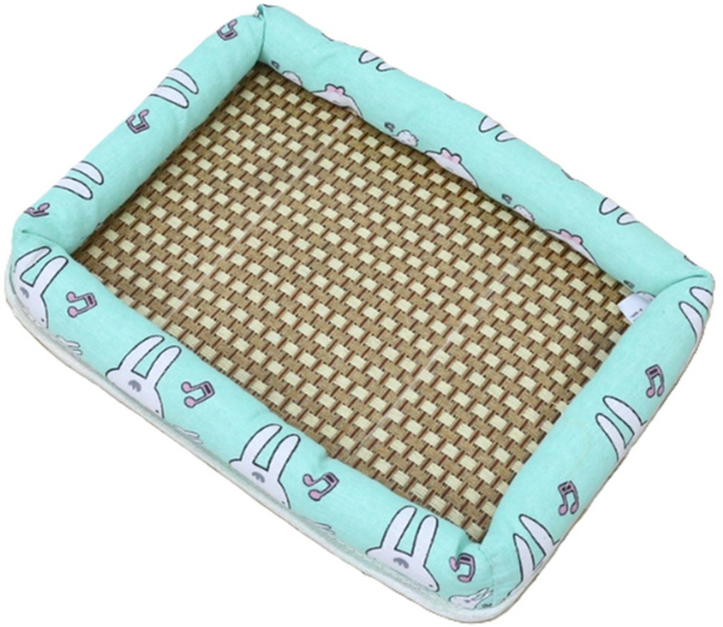 보유샵 고양이 강아지 쿨매트 시원한 대나무 매트 여름 방석 린넨 패드, 민트, 1개