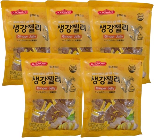 일광제과 생강젤리, 280g, 5개