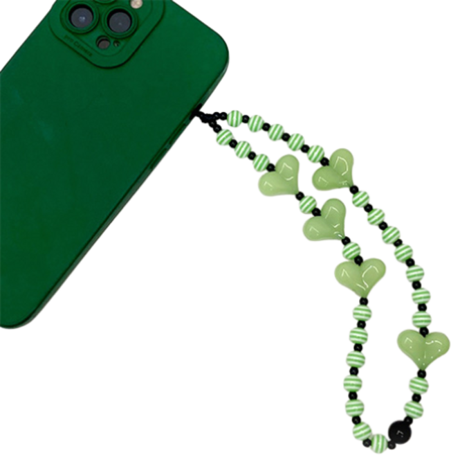 개성이톡톡 REXX 휴대폰 비즈 스트랩 구슬 스트랩, 04.하트샤인, 1개