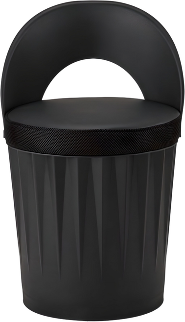 파란들 드럼체어 일체형 스툴의자 등받이형 블랙 1개