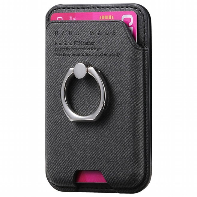 지디 맥세이프 핑거링 스마트톡 카드지갑 자석 카드홀더, 1개, 블랙