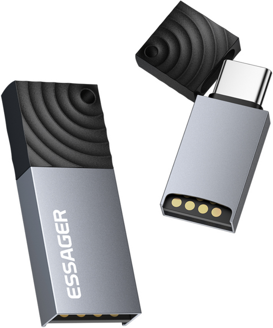 Essager USB 2.0 C타입 마이크로 SD 카드리더기, 1개