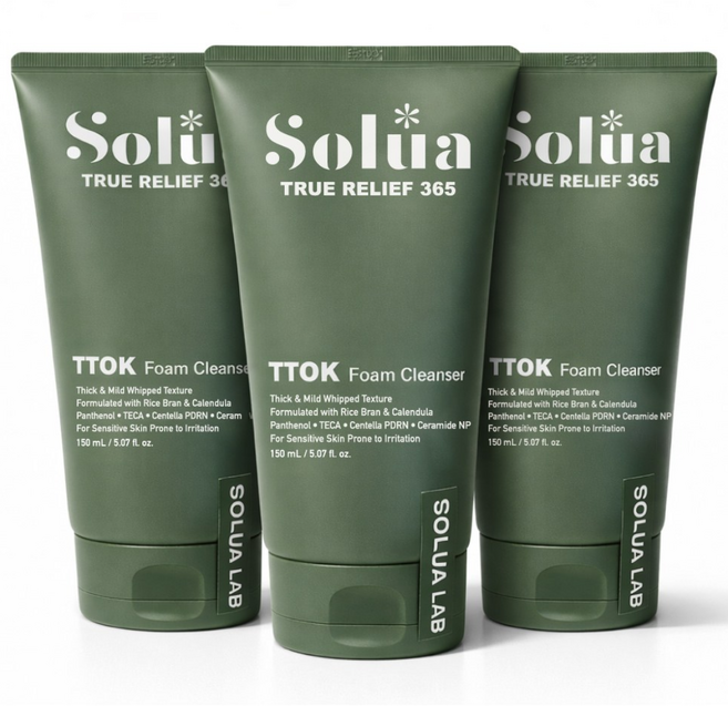 솔루아랩 트루릴리프365 떡폼 클렌저 민감성 피부 모공청소 피지흡착 저자극 피부진정 피지개선 팩클렌저, 150g, 3개