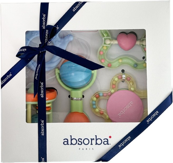 [백화점 선물포장] 압소바 옥수수 딸랑이 세트 출산선물 백일선물, 1개