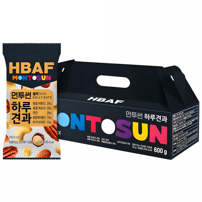 바프 먼투썬 하루견과 블랙 600g, 1세트