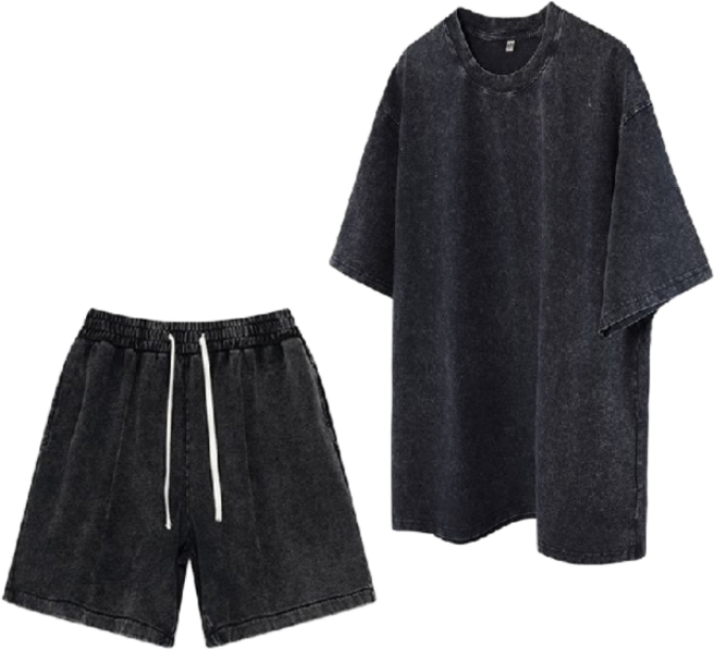 프리미엄 피그먼트 워싱 세트 반팔 팬츠 셋업