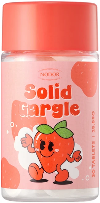 본사공식판매 노도르 고체가글 딸기향 30정 입냄새 제거 구취 관리 구강청결제 휴대용 가글, 1개, 25.6g - 쿠팡