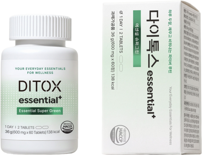[다이톡스 슈퍼그린] 유기농 하루야채 동결건조 식전 식이섬유 변비 영양제, 1개, 60정