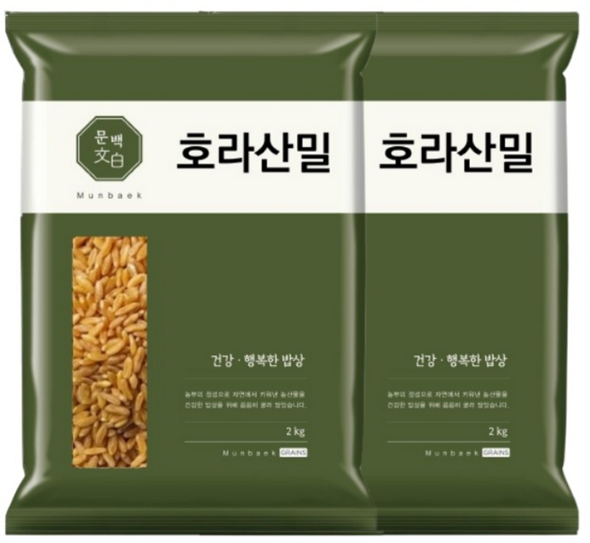 문백 튀르키예 호라산밀 4kg, 2개, 2kg
