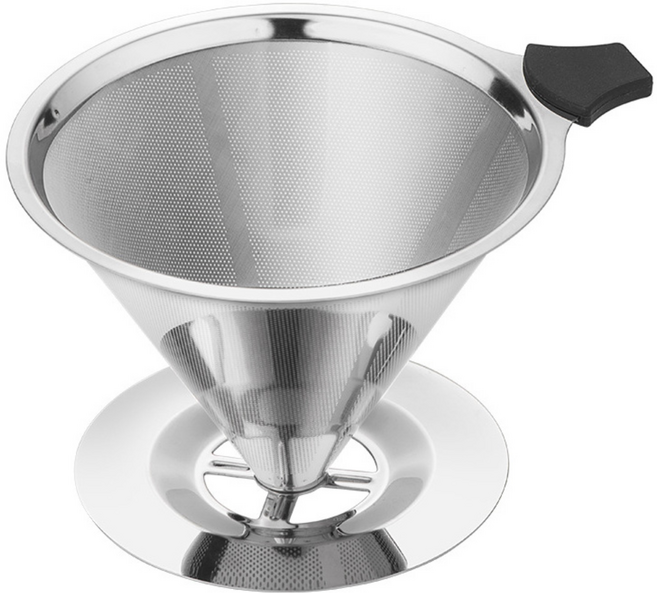 커피 핸드드립 필터 추출 스텐 드립퍼, L, 1개