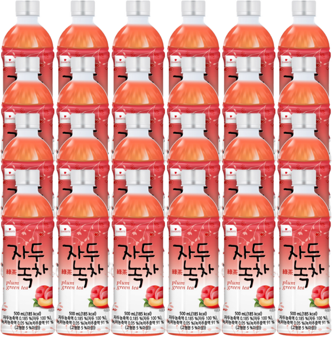 웰그린 스위츠 자두녹차 페트음료, 500ml, 24개