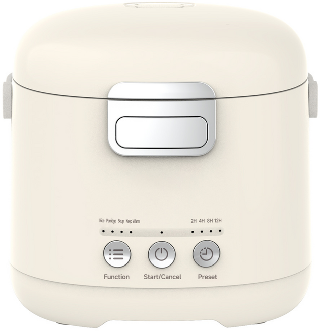 PYHO 미니 밥솥 1-2인용 다이어트 분리형 내솥 죽 취사가능 멀티 밥솥, 베이지, 1.2L