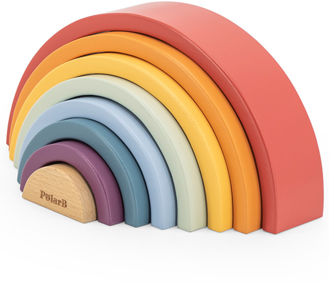 폴라비 원목 레인보우 블럭, 1개, 1개