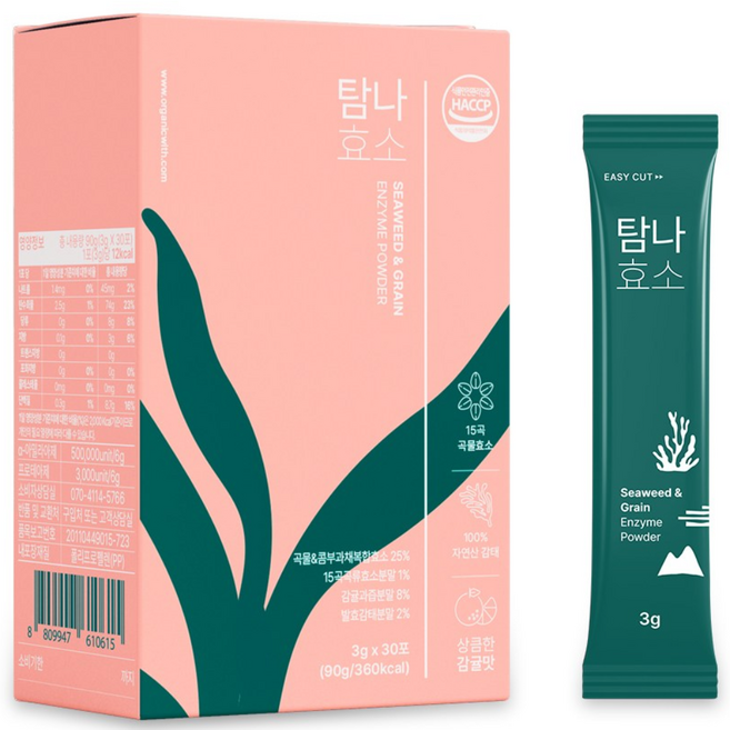 에이그릿 곡물 효소 감태 차전자피 소화 유산균 자연 발효 탐나효소, 90g, 1박스, 30포