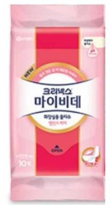 크리넥스 마이비데 레이디 휴대용 물티슈, 10매, 10개