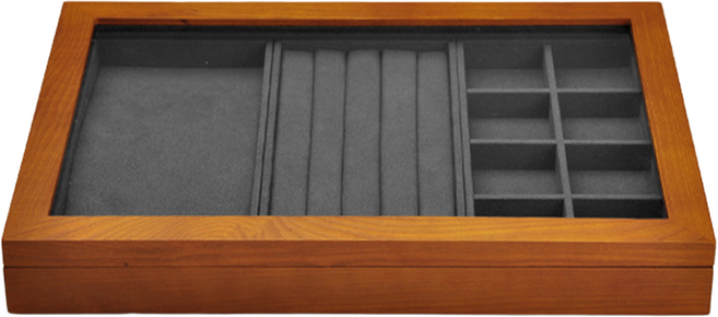 FANXI 보석함 악세사리 주얼리 보관함선물상자 보석함 머리핀 정리함 선물박스 실목 장신구 쟁반 팔찌 반지 목걸이 귀걸이 전시 현관 정리함 차키 시계 진열대, X02508다크 그레이(멀티박스), 1개