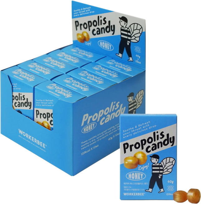 워커비 허니 프로폴리스 목캔디 40g 10개