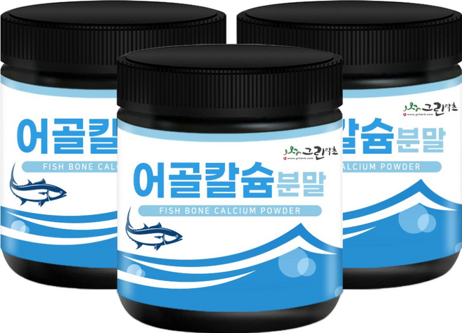 그린약초 어골칼슘 분말 200g 생선뼈분말 피쉬칼슘, 3개