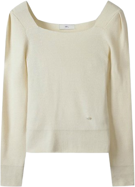 [국내백화점] [듀엘] 퍼프 슬리브 스퀘어넥 니트 IVL251KSK002