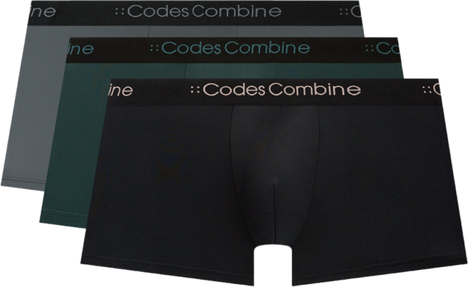 코데즈컴바인이너웨어 베이직 컬러 로고 드로즈 3PACK (BK GY DGR)