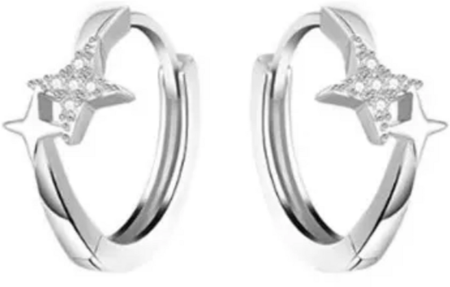 별빛 링 귀걸이 한 쌍 925실버 100% 은침 귀걸이 알러지방지 귀걸이 미니멀 디자인