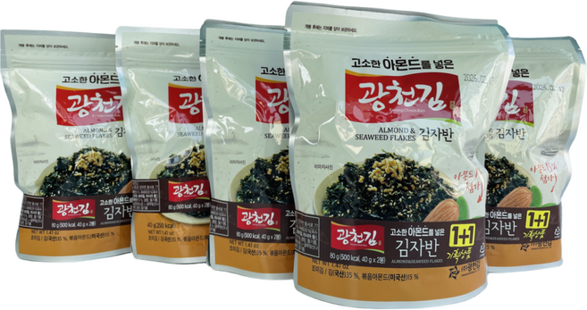 [광천김] 고소한 아몬드를 넣은 김자반, 40g, 10개