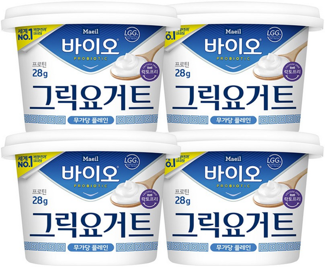 매일바이오 그릭요거트 무가당 플레인 대용량 400g, 4개