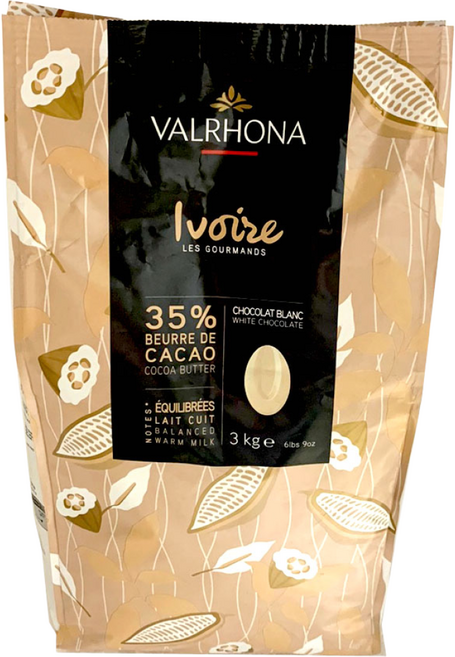 발로나 화이트초콜릿 이보아르 35% Valrhona ivoire가나슈 마카롱 필링 두바이쫀득쿠키 두쫀쿠 두쫀, 1개, 3kg