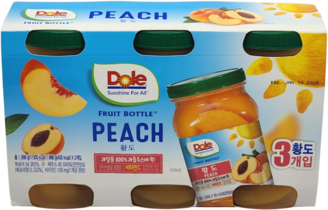 Dole 후룻바틀 황도 666g 아이스박스 포장, 3개, 아이스박스포장