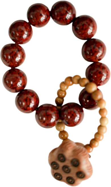 경면주사 원석 미니 손가락 염주 단주 팔찌 삼재 부적 반지, 결정주사, 1개