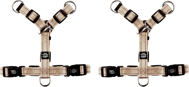 [1+1] 멍템 앞섬방지 강아지 H형 하네스, [1+1]핑크