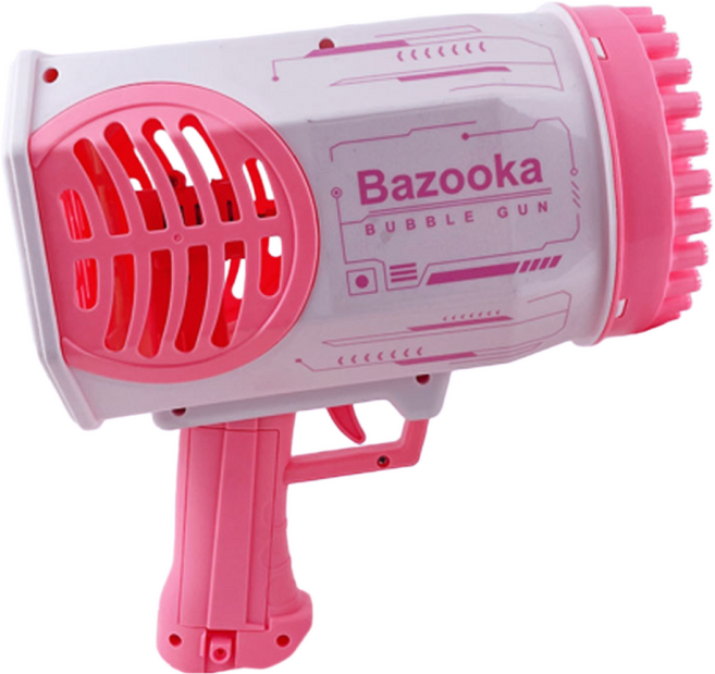 69개 대용량 버블 바주카 게틀링 버블건 여아 남아 단체 장난감 선물, 핑크, 1개