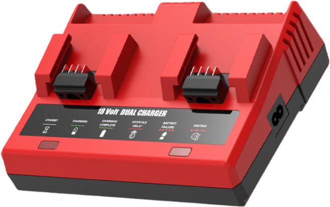 호환 밀워키 2구 급속 충전기 M18 18V 배터리 충전기 2구 동시충전, 1개