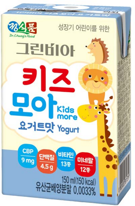 그린비아 키즈모아 요거트맛 요거트 어린이음료 성장기어린이간식, 24개, 150ml