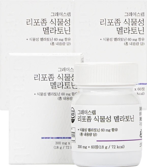 그레이스랩 리포좀 식물성 멜라토닌, 3개, 60정 - 쿠팡