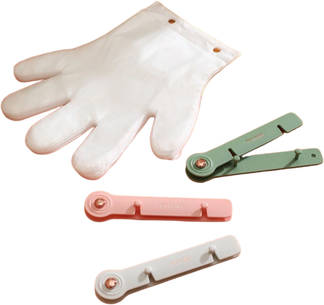 비닐장갑 홀더 3색 포함 + 비닐 위생장갑 300 개입, 1개, 300개입