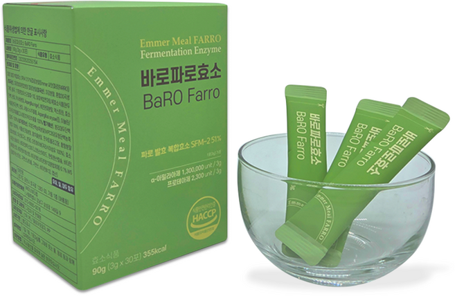 [1box] 바로 파로 효소 고대곡물 130만 이상 고역가 탄수화물 분해 소화 3g x30포, 1박스, 30회분